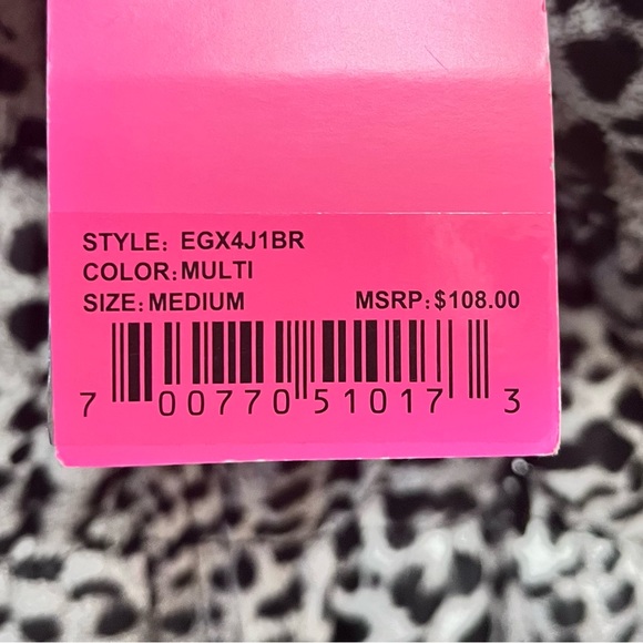 Betsey Johnson Snow Leopard Animal Print Puffer Ski Jacket Size Medium NWT - Picture 6 of 8